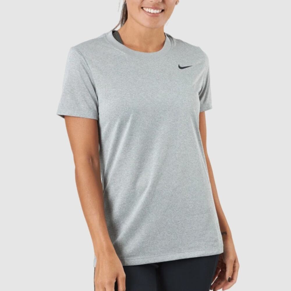 NIKE Dri-FIT Performance Training T-Shirt Short-Sleeve Crew Neck Gray Womens M